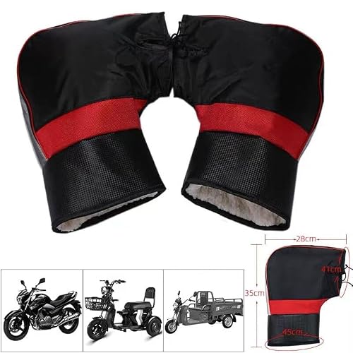 Waterproof ATV Hand Muffs Motorcycle Handlebar Gloves with Reflective Strip Windproof Snowmobile Handle Grip Gauntlets Mittens Winter Scooter Hand Warmer Covers - Thumbnail 6