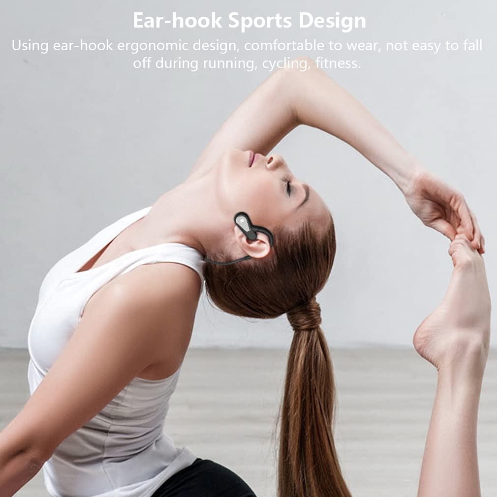 Bezprzewodowe słuchawki Bluetooth, otwarte ucho, sportowe słuchawki IPX5, wodoodporne odtwarzacz MP3, zestaw słuchawkowy stereo z pamięcią 16 GB, lekkie, bezprzewodowe słuchawki do biegania,