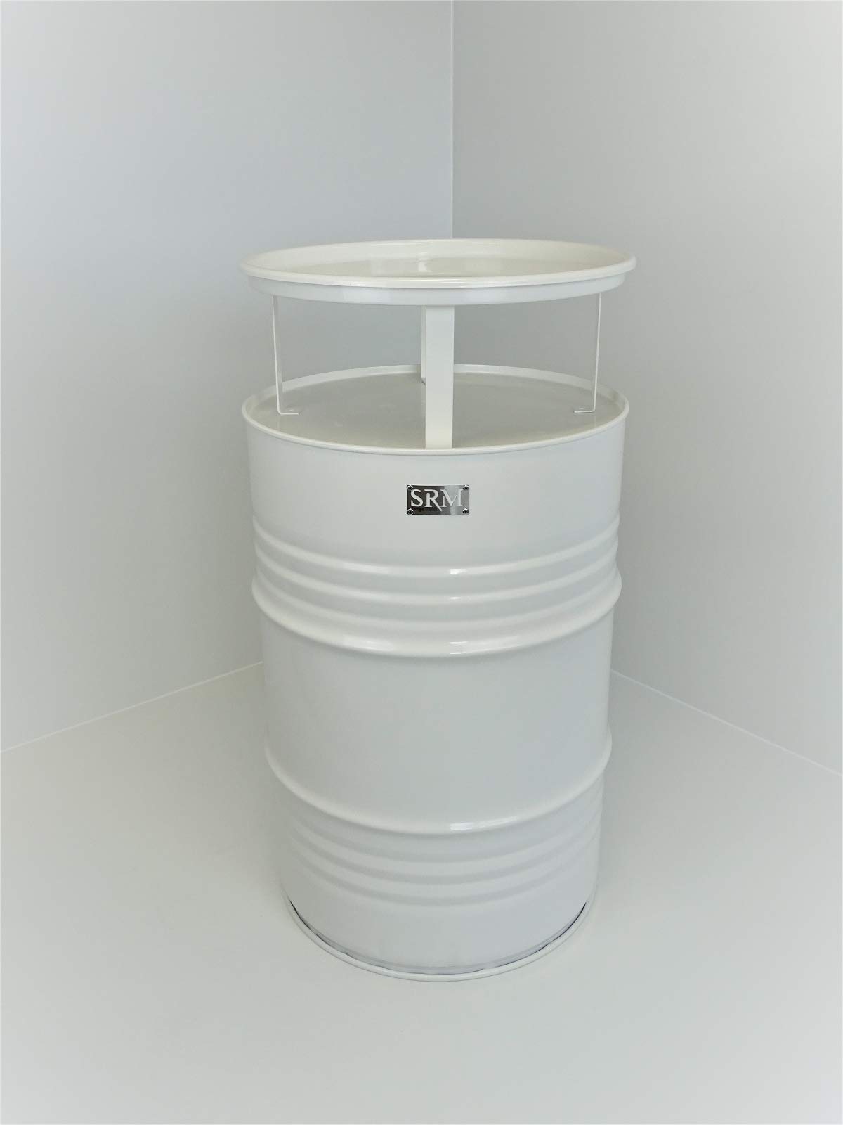 Fassmöbel Stehtisch Bistrotisch Tisch Design Partytisch Weiß Ø 57cm Höhe 108cm / Glatter Glanz - Pflegeleichte Oberfläche