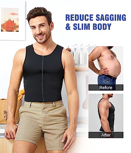 Eleady Compression Shirts for Men Zipper Vest Body Shaper Slimmer Undershirts4