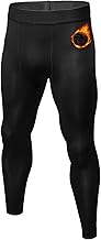 Sillictor Men's Sports Tights, Fleece Lined, Compression Leggings, Men's Sports, Inner Spats, Thermal Insulation, Breathable, Quick Drying, Underwear, Baseball, Soccer, Skiing, Training Wear, Winter