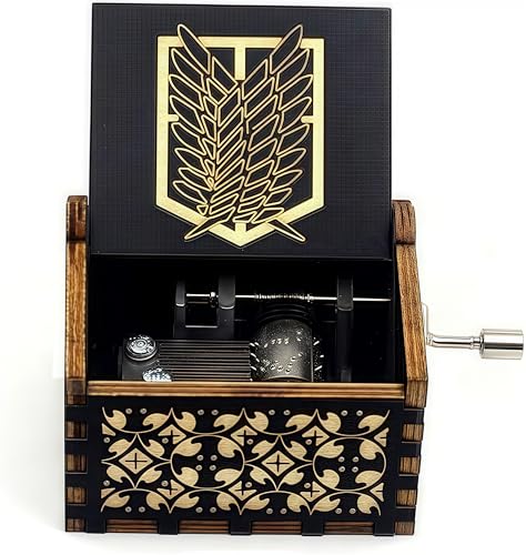 Caja de música de Madera con manivela grabada, Vintage, para cumpleaños, Halloween, Navidad, San Valentín