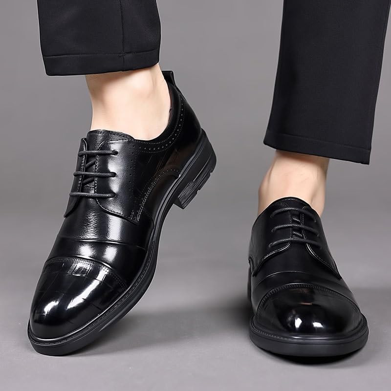 Men's Dress Shoes Classic Genuine Leather Derby Shoes Lace-Up Formal Casual Oxfords Shoes for Men2