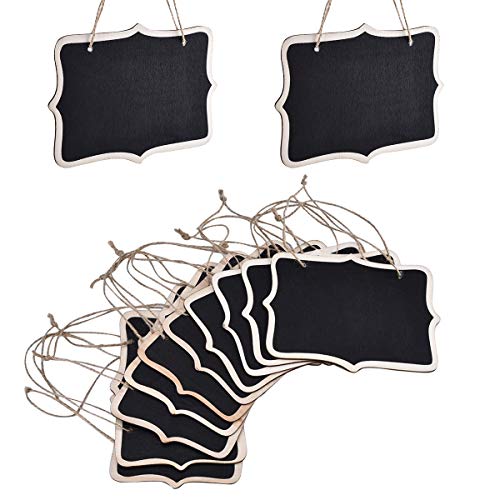 Blackboard Label, 12 Stks Mini Rechthoekige Krijtbord Tag voor Message Board Signage, Zwart