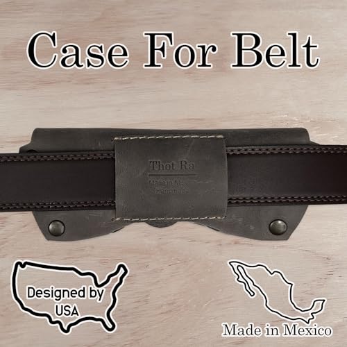 Image of Leather Glasses Case for Men - Vintage Rustic Belt Eyeglass Holder