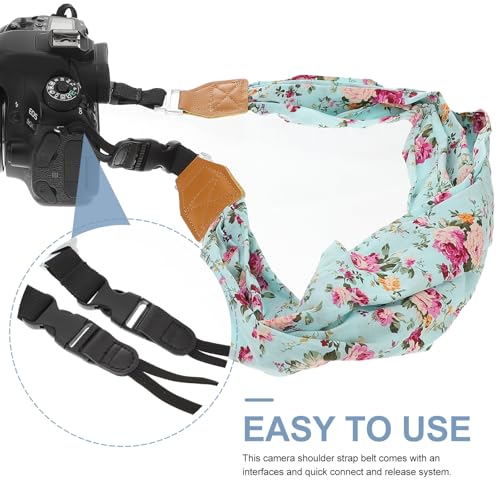 Correa para cámara con estampado floral azul ajustable y ligera PRETYZOOM 7
