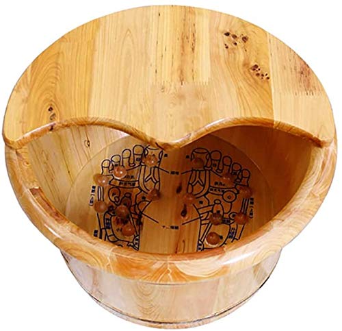 Cubo de baño de pies de madera con tapa para spa