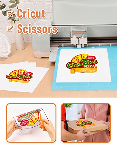 Printable Vinyl Sticker Paper For Inkjet Printer Clear Labels 50 Sheets Transparent Quickly Dry Non Waterproof Transparency Glossy 8.5 X 11 Decal Paper Tear & Scratch Resistant #TOP4