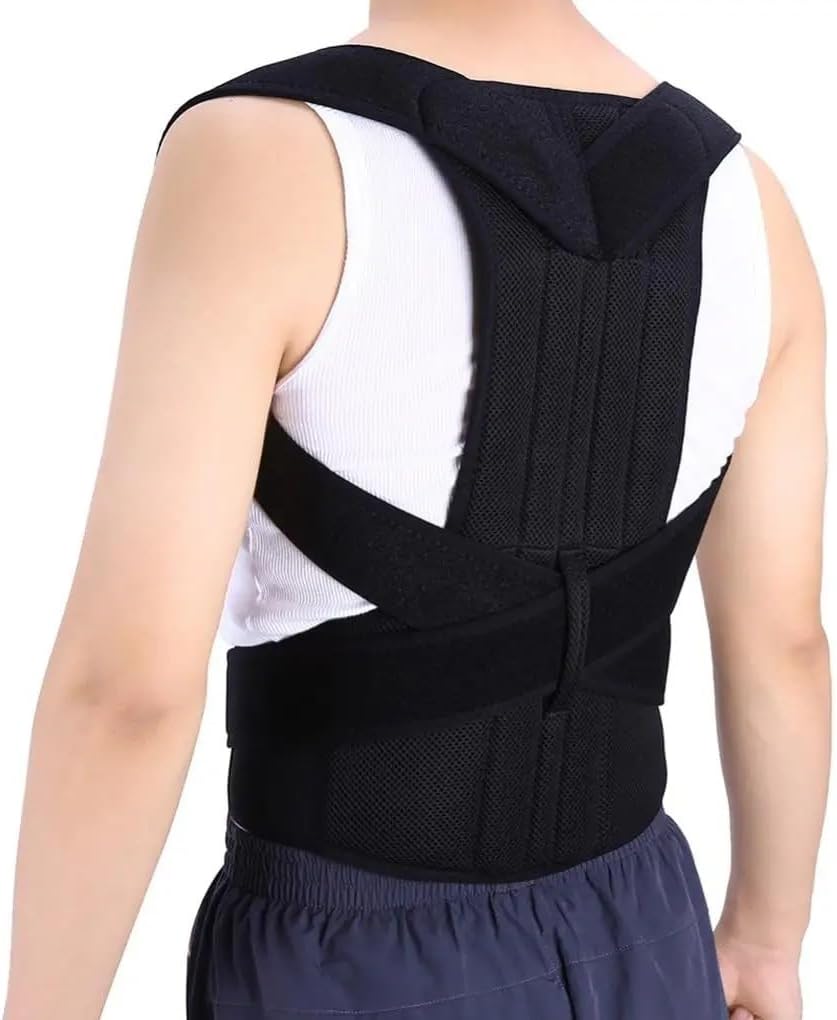 Plus Size XS-5XL Adjustable Posture Corrector Adult Orthopedic Corset Back Brace Men Women Full Back Support Belt Provides Support for Shoulder, Neck, Clavicle(X-Large)