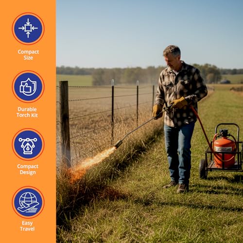Brenner 3mm Gas Torch Weed Burner Kit – Heavy Duty Roofing Blow Torch with 3m Hose & Gas Regulator – Suitable for Weeding, Plumbing, Welding, Thawing Pipes, Roofing, BBQ & Outdoor Heating - Image 3