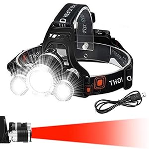 Victoper Head Torch (Upgrade Design), Zoomable Head Tools with 4 Modes and Red Warning, 6000 Lumen Super Bright, Hands…