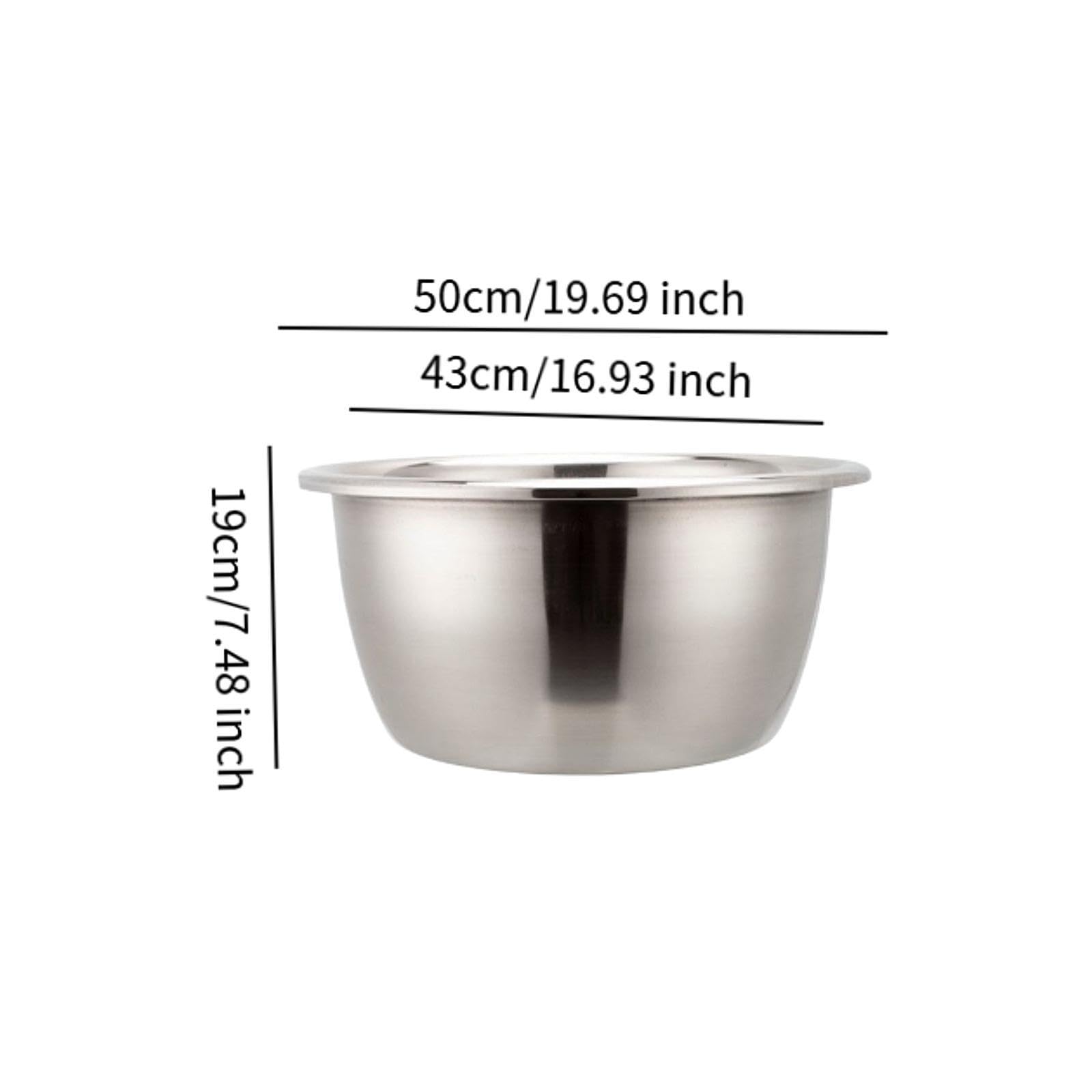 Grande Cuve à Lessive en Acier Inoxydable, Bac Profond pour Mélanger et Laver La Farine, Bassine pour Pieds