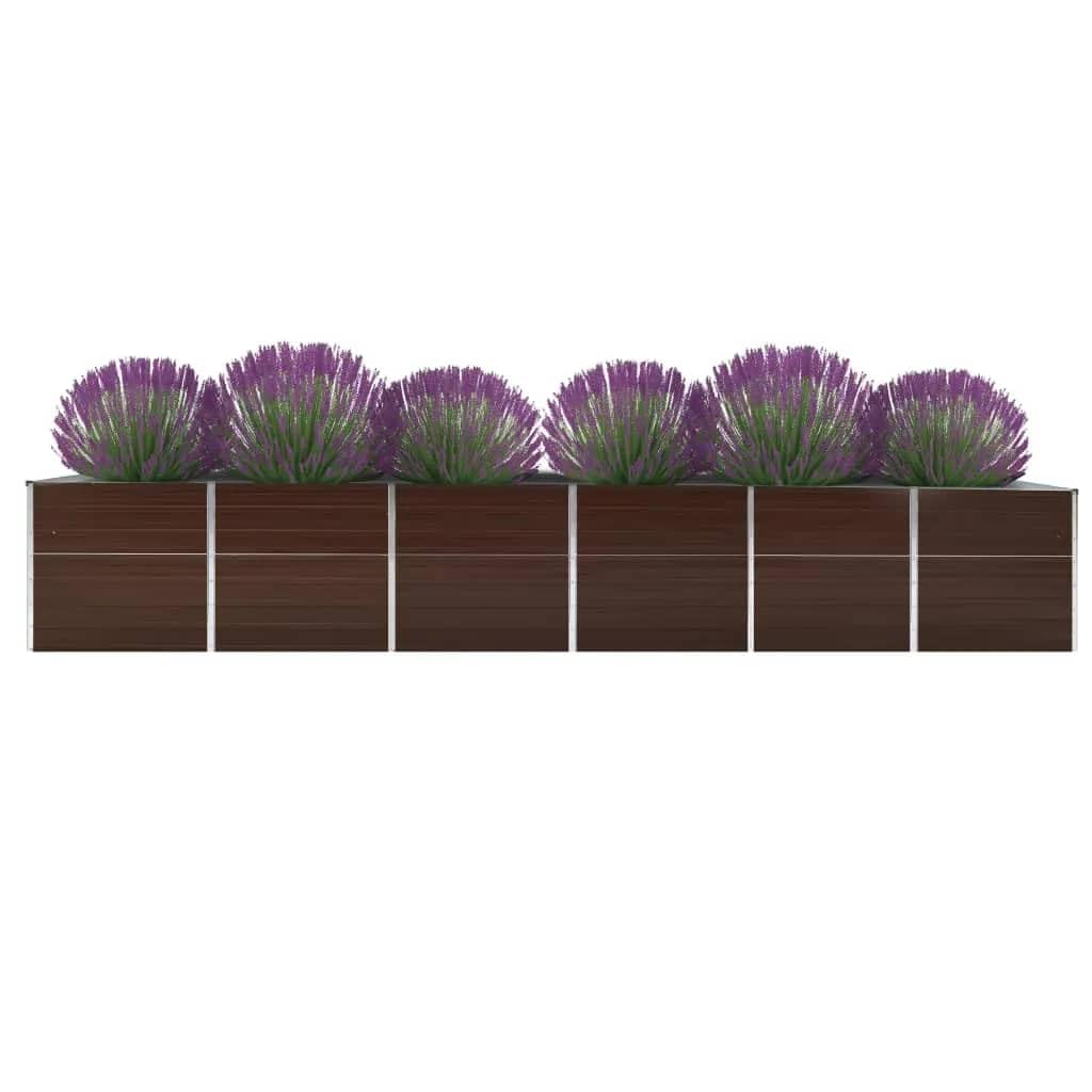 Jardinière surélevée en acier galvanisé marron grand format 480cm structure durable de jardin