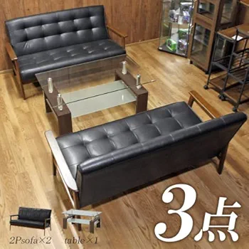 Amazon.co.jp: 応接セット 応接ソファーセット 3点セット 4人