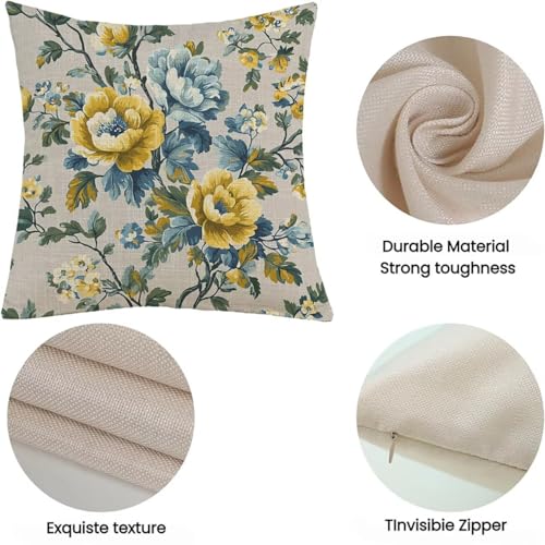 Housses de coussin de décoration intérieure et extérieure lin fleur