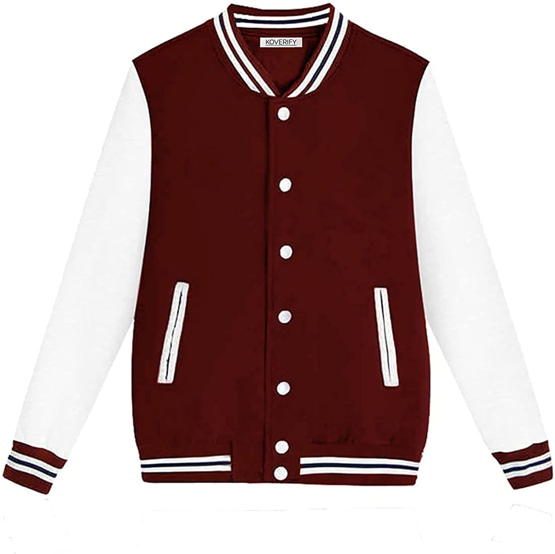 KoverifySolid unisex Varsity Jacket For men and Women/Baseball Jacket/University Jacket