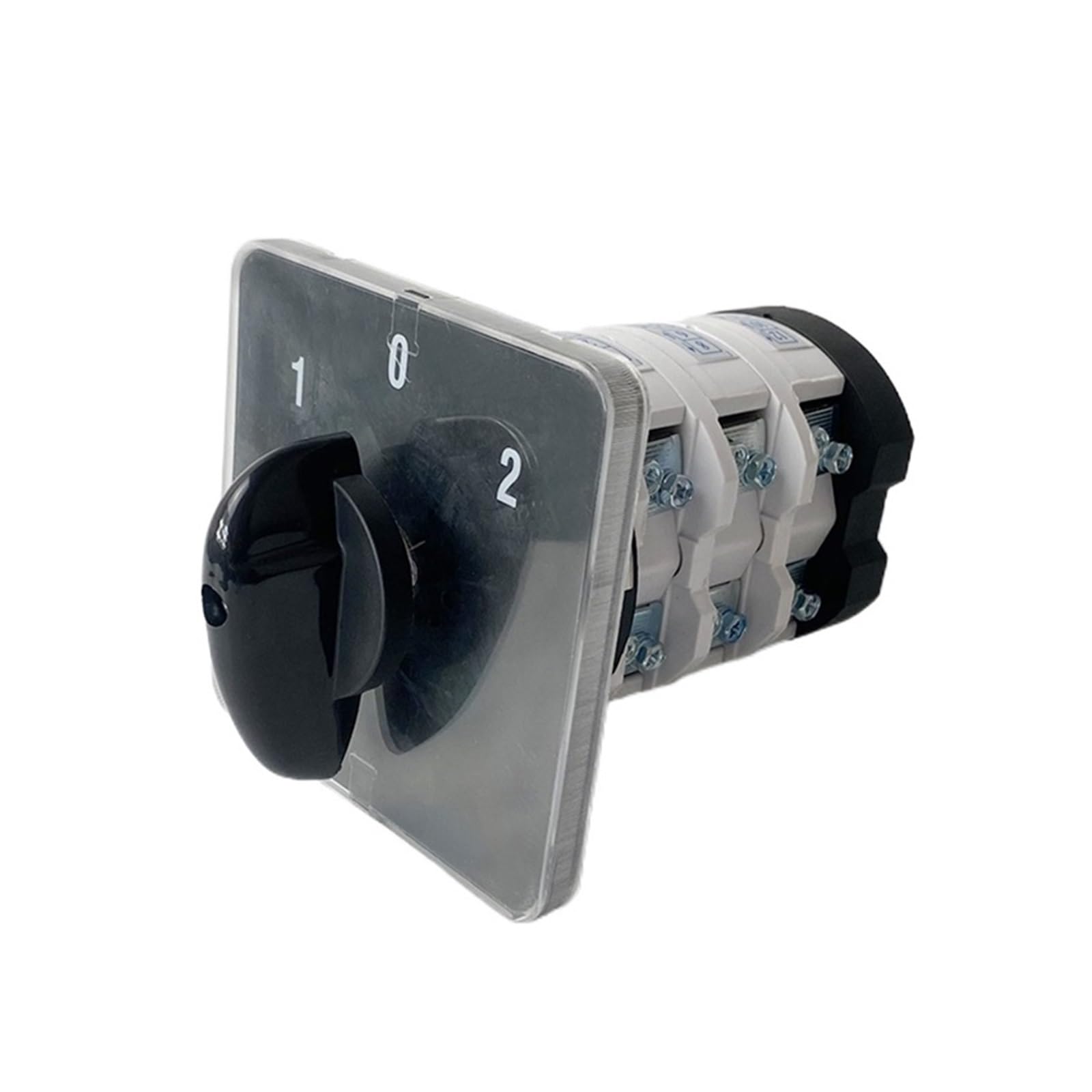 ZDVHOMCB 75A 690V Cam Switch Silver Three Position 3 Poles Level Rotary Changeover Selector 12 Terminals YMZ12-75/3