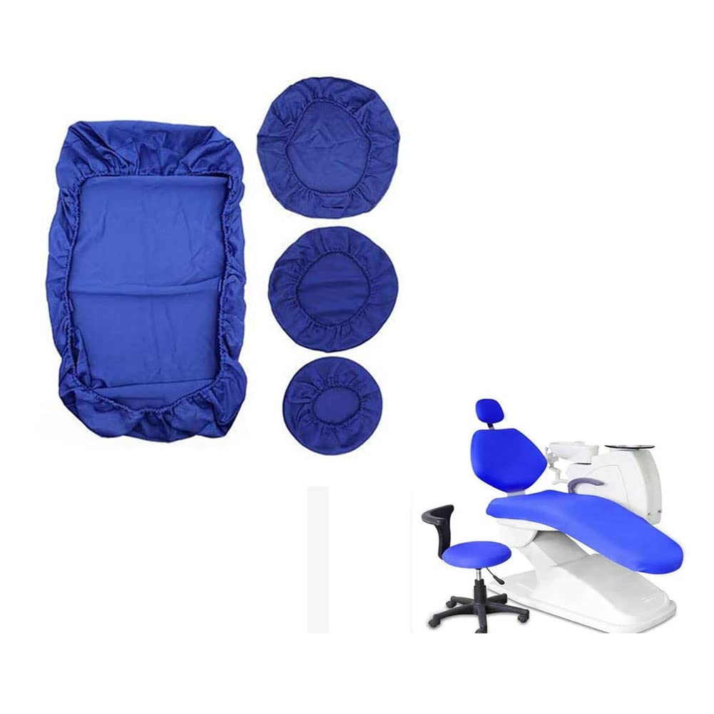 Coprisedile Per Poltrona Dentale, Sedia Dentale Copre, Pelle PU Antipolvere Sgabello Da Dentista Sedile Schienale Fodera Per Dentista Protettore Custodia Protettiva Impermeabile Elastica, 4(Color:Blu)