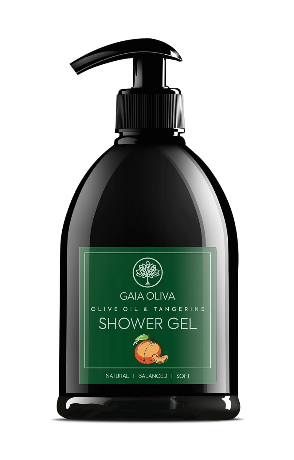 GAIA Oliva Olive Oil Natural Shower Gel with Tangerine, Hydrating, Moisturizing Body Wash for Women & Men, Plant-based Bath & Shower Gel Body Wash for Dry Skin, 16.9 Fl Oz (Pack Of 1)