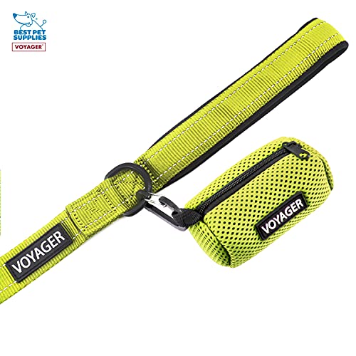 Image of Voyager Step-in Air All Weather Mesh Harness and Reflective 5 ft Dog Leash with Neoprene Handle for Small, Medium and Large Breed Puppies by Best Pet Supplies - Lime Green Base, XXXS