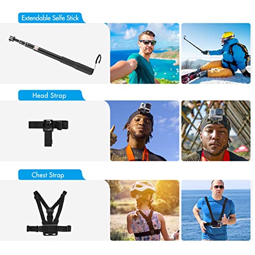 Kkcare Kit De Acessórios Para Câmeras De Ação Acessórios Para Câmeras Esportivas Com Estojo De Prote