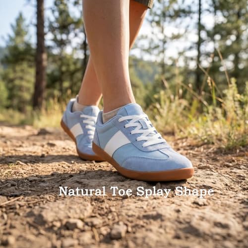 Image of WHITIN Women's Wide Toe Box Barefoot Shoes | Fashion Suede Patchwork Design | Zero Drop Sole