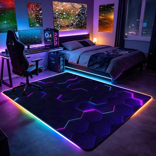 Tapis sol gamer antidérapant avec isolation acoustique de chambre - 3
