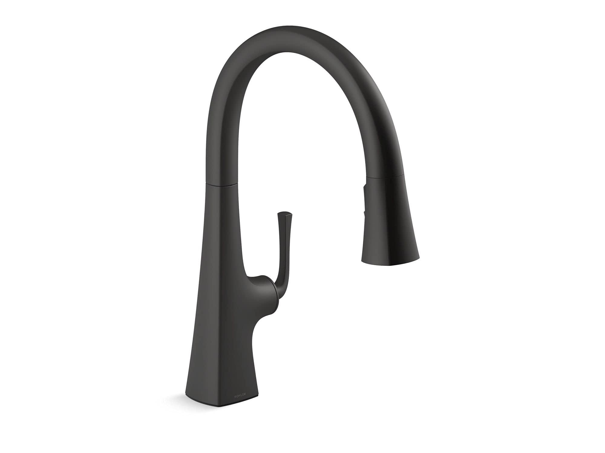 KohlerGraze Pull Down Kitchen Faucet, Kitchen Sink Faucet with Pull Down Sprayer, Matte Black, K-22062-BL