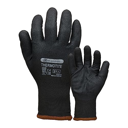 Blackrock Thermotite Thermal Safety Work Gloves With Sandy Nitrile Grip Cold Resistant Protective Gloves EN388 EN511 - Size 8/Medium