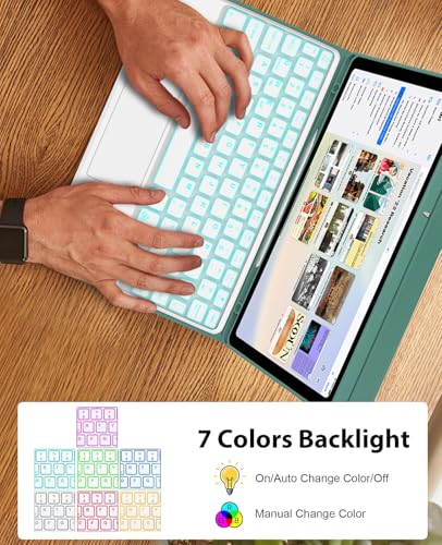 Funda con teclado para Xiaomi Redmi Pad SE y Pad 2 con bluetooth y retroiluminación 4