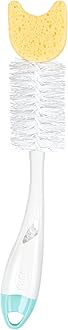Bottle Brush with Sponge and Integrated Teat Brush | with Ergonomic Handle | for Bottles and Teats | Pack of 1