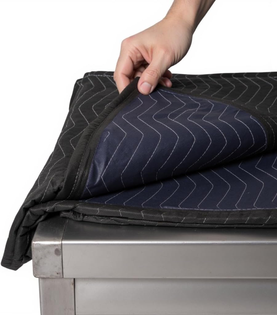 2 Heavy Duty Moving Blankets 72" x 80" – Quilted Padded Blanket for Moving, Packing & Shipping – Professional Moving Supplies (Black)