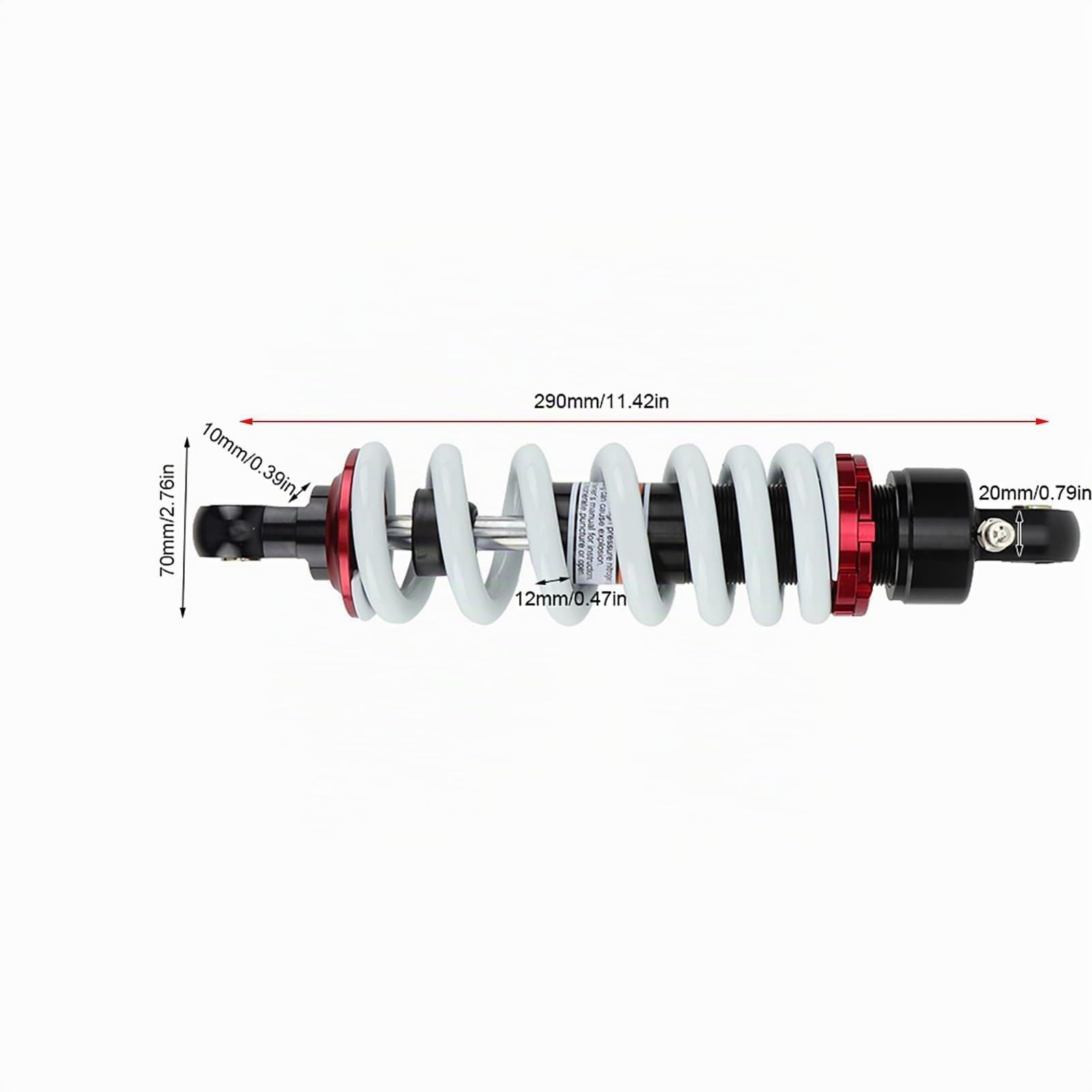 Ammortizzatore Posteriore 290mm, Alluo per ATV