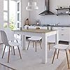 BAKAJI Tavolo Sala da Pranzo Cucina Forma Rettangolare Design Moderno in Legno MDF Finitura in Melammina Dimensione 120 x 80 x 74 cm Arredamento Casa (Bianco e cero) #1