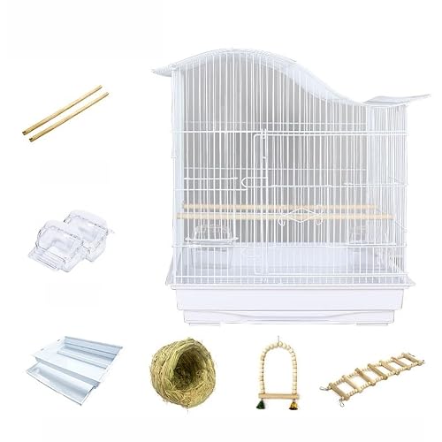 Papageienkäfig Garten Vogelkäfig Aus Metall Mit Unterem Kunststofftablett, Vogelflugkäfige, Papageienkäfig Für Sittiche, Lovebirds, Ringneck Wellensittich Käfig Vögel-3