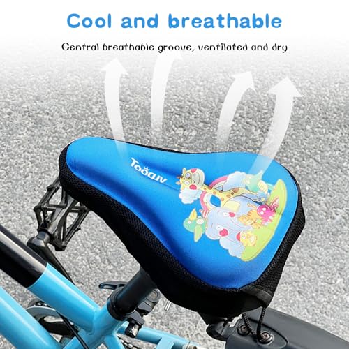 Cojín de asiento de bicicleta para niños y niñas con ajuste universal negro 3