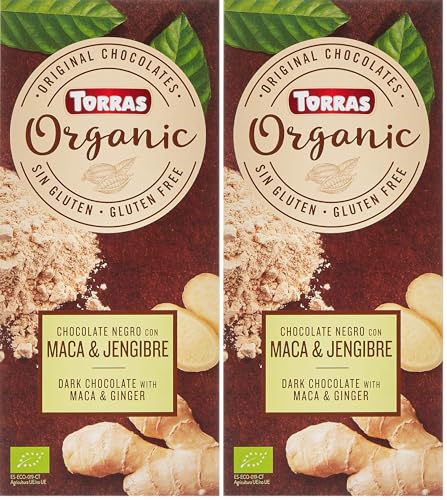 Torras - Chocolate Negro con Maca y Jengibre, 100 g BIO (Paquete de 2)