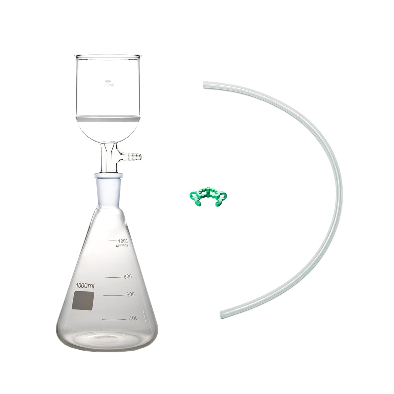 1000ml 24/40 Lab Suction Filtration Device 250ml Buchner Funnel 1 Litre Erlenmeyer Flask