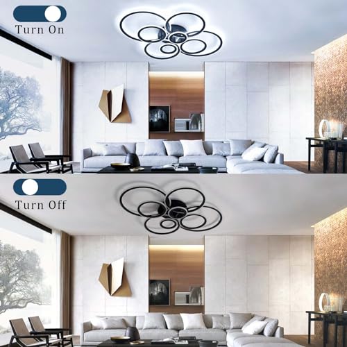 Plafonnier LED chambre réglable par application mobile pour éclairage moderne - 4