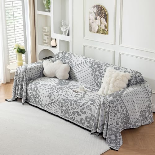 Deep Dream Boho Couch Cover Blanket, Soft Chenille Sofa Covers