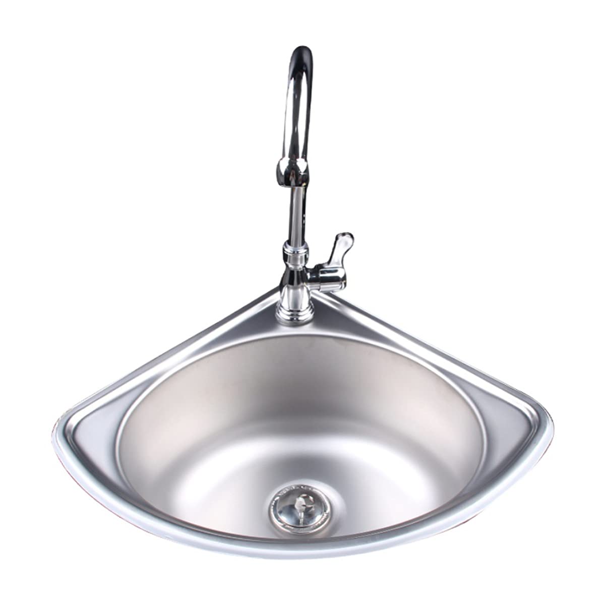 MDybf Lavelli, Supporto a Parete a Forma Di Triangolo Addensare il Lavandino Singolo, Acciaio Inossidabile Spazzolato 201, Lavandino Del Lavabo per Lavaggio Angolare in Casa, Spessore 0,7 Mm Di Profon