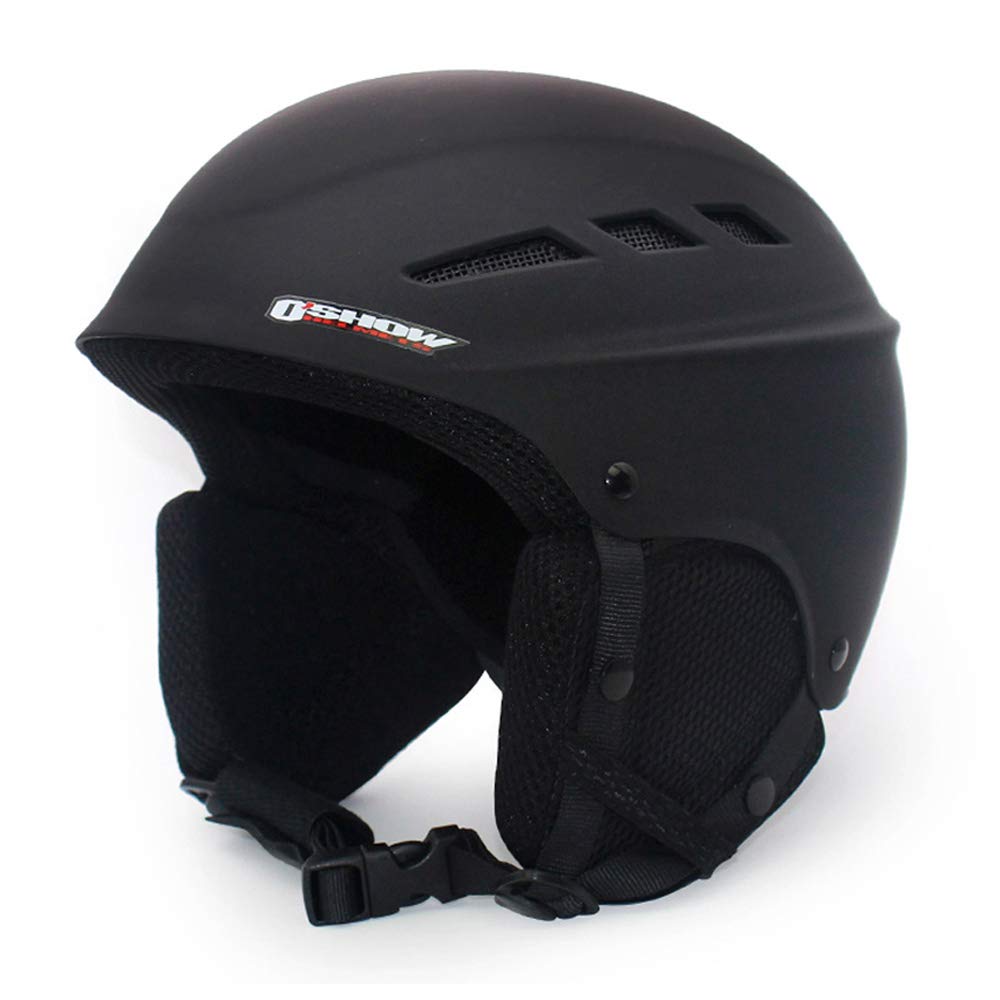 Mangen Ski Helmet Snowboard Helmet Skiing Snow Sports Helmet Outdoor Skiing Helmet (Black, M (57CM-58CM))