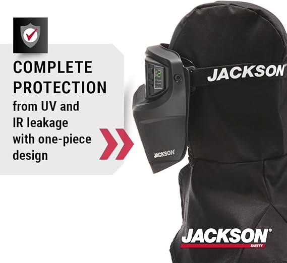 Jackson Safety Rebel Welding Mask with Digital ADF - Lightweight Auto Darkening Safety Goggles with Shield & Flame Resistant Welding Hood - ANSI Z87.1