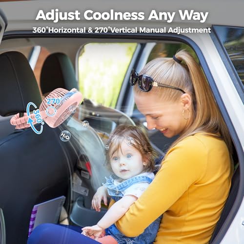 Image of 2026 Upgraded Misting Baby Stroller Fan Rechargeable, Flexible Tripod Clip for Car Seat Crib, Baby Shower Gifts & Baby Registry Search, Newborn Essentials for Beach Travel, Disney Summer Essentials