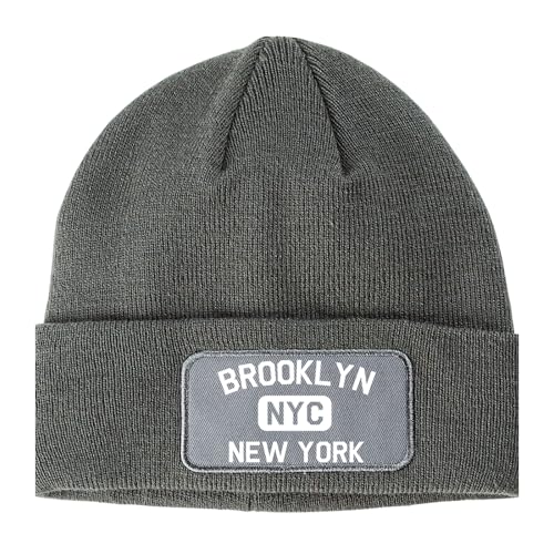 Brooklyn Gym NYC New York Winter Knit Adult Beanie Hat Grey
