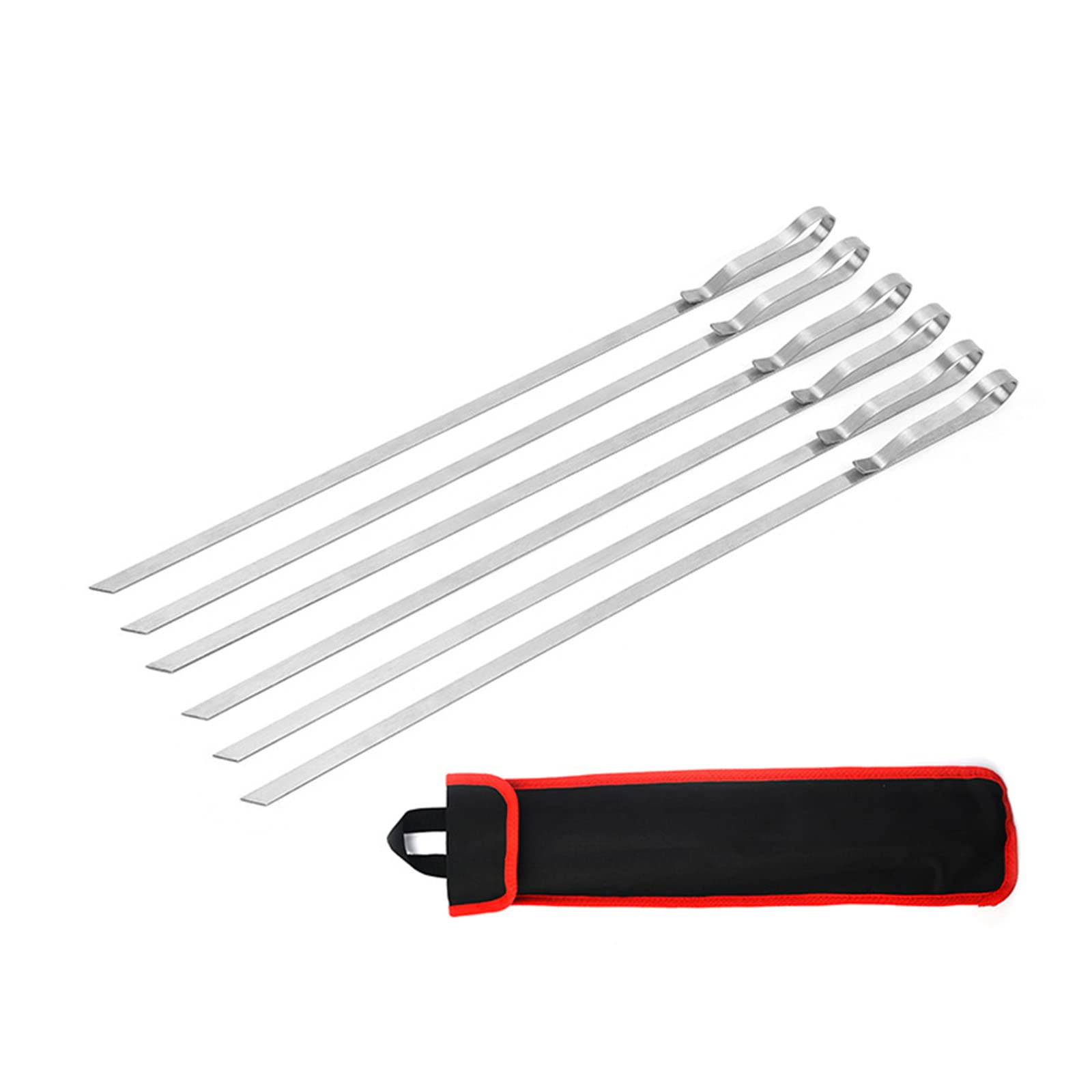 Kabob Skewers BBQ Barbecue Skewer Stainless Steel Long Metal BBQ Grilling Skewer Stick Stainless