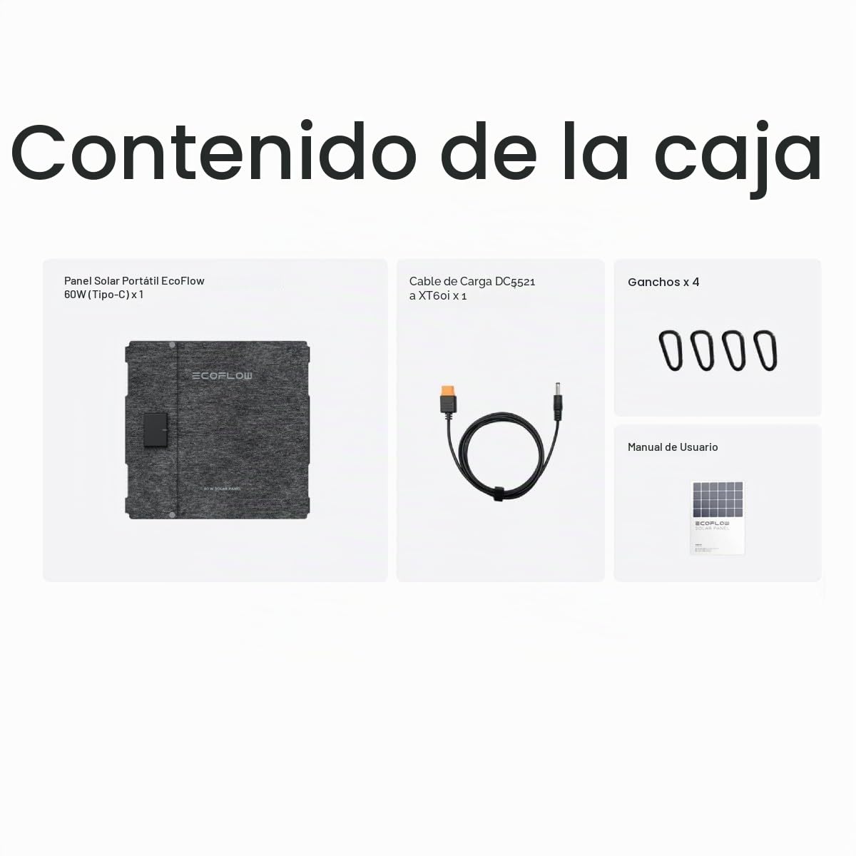 Panel Solar portátil EcoFlow 60W Tipo C