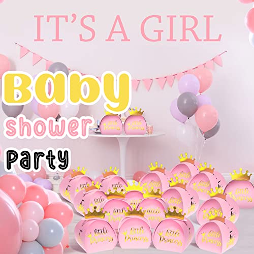 Taobary TAOBARY-CANDY BOXES-67 36 Pack Pink Little Princess Candy Boxes Printed Gold Castle And Crown Baby Shower Favors Goodie Treat Boxes Charming Princess Birthday Party Favor Boxes thumb #4
