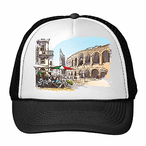 Casquette de baseball Italie Colisée en nylon pour enfant avec mesh respirant et taille réglable