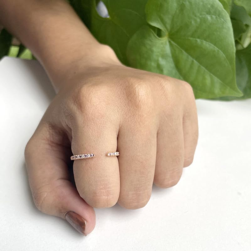 Purple Amethyst & White Diamond Open Wedding Band For Women, 14k Gold Finish Amethyst Wedding Band, Ladies Alternate Diamond Ring